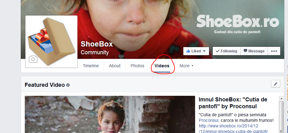 tabul videos in facebook shoebox